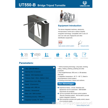 Tripod Turnstile Facial Recognition Access Control System